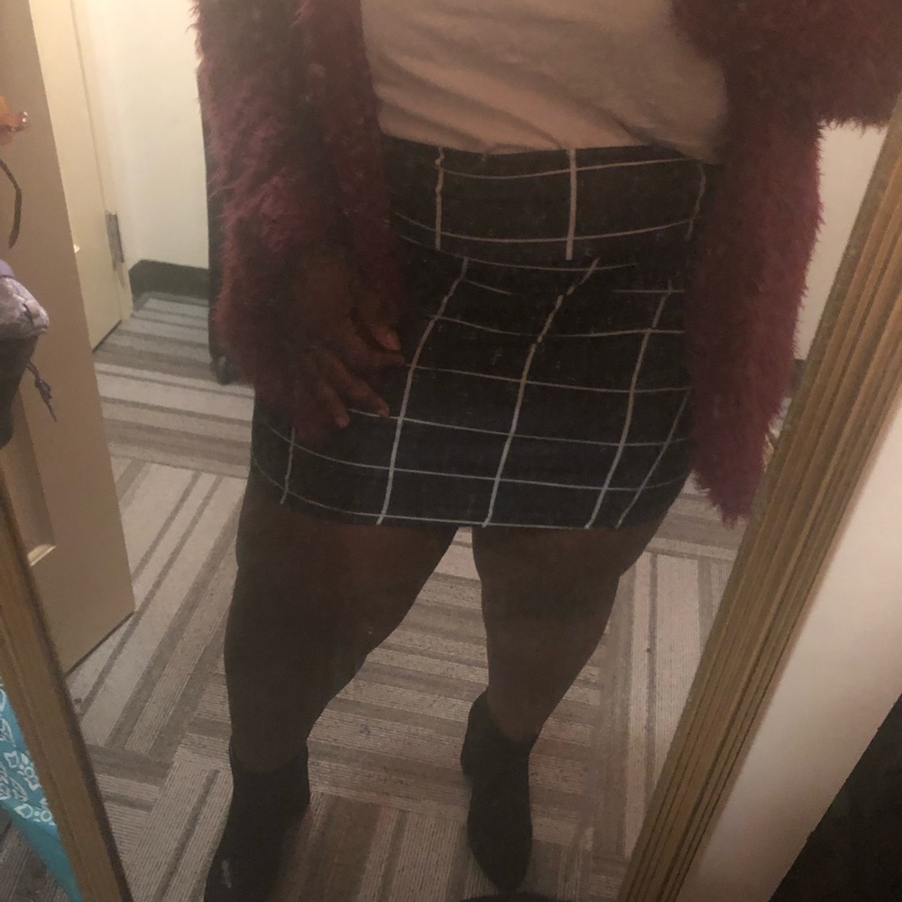 Black and White Plaid Skirt